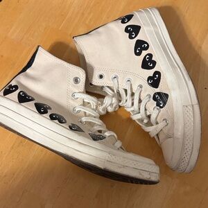 Comme des Garcons White and Black Athletic Shoes